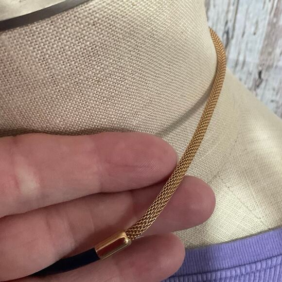 Vintage Sarah Coventry Navy Blue & Gold Necklace - Picture 5 of 10